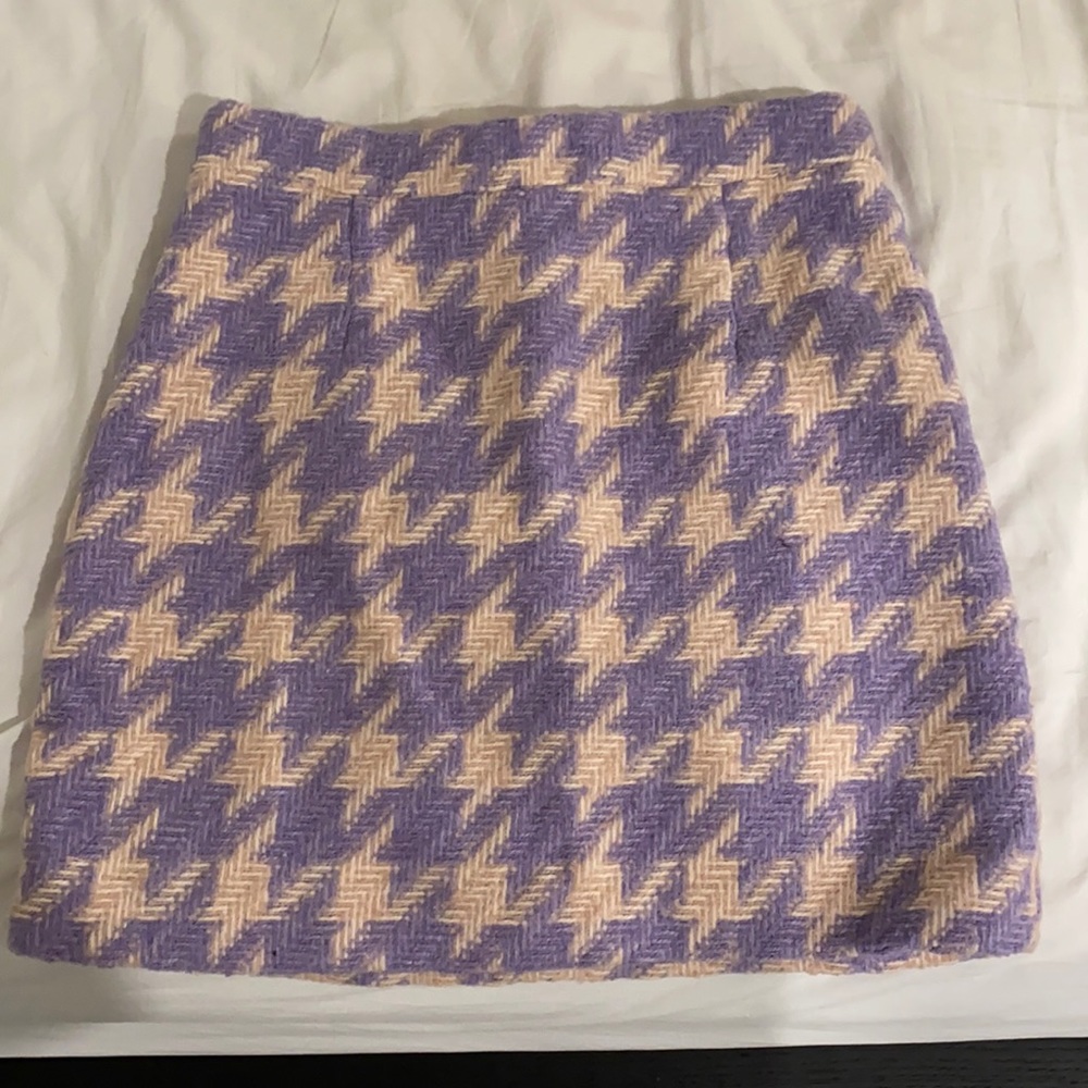 Purple and pink pastel houndstooth skirt